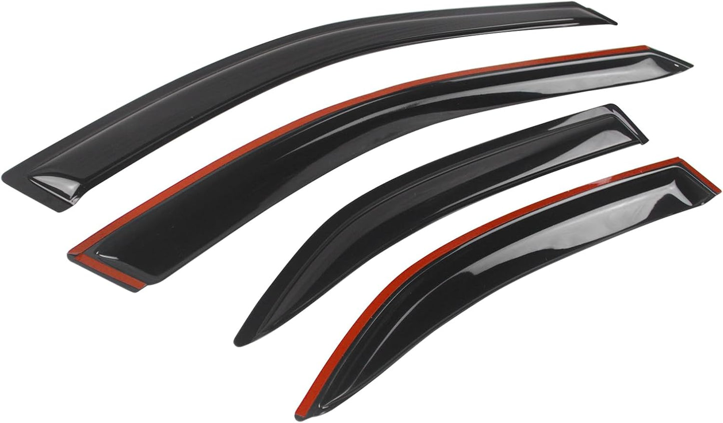 4pcs Window Visors Compatible with 2002-2006 Toyota Camry 4Dr Sedan, Slim Style Tape On- Smoke Tint Acrylic, 2003 2004 2005