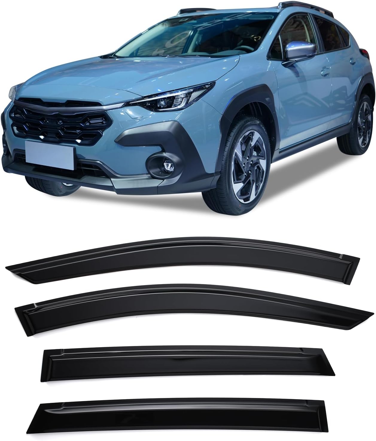 4pcs Window Visor Fit compatible with 2016-2021 Honda Civic Window Vent Deflector Visors