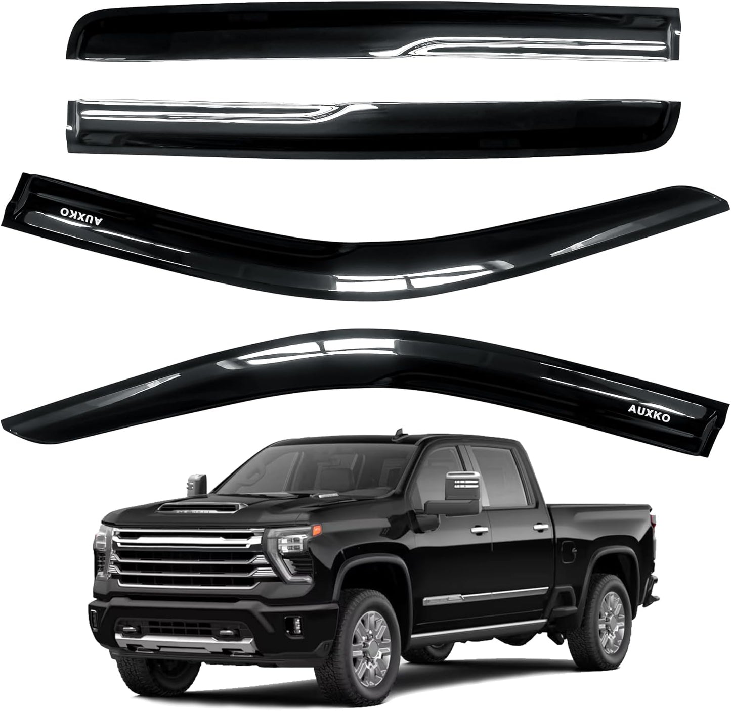4pcs Rain Guards for 2024-2026 Toyota Tacoma Double Cab, Easy-to-Install Rain Guards for Car Window - Out-Channel Vent Visors Accessories for Truck, Side Window Wind Deflectors & Visors