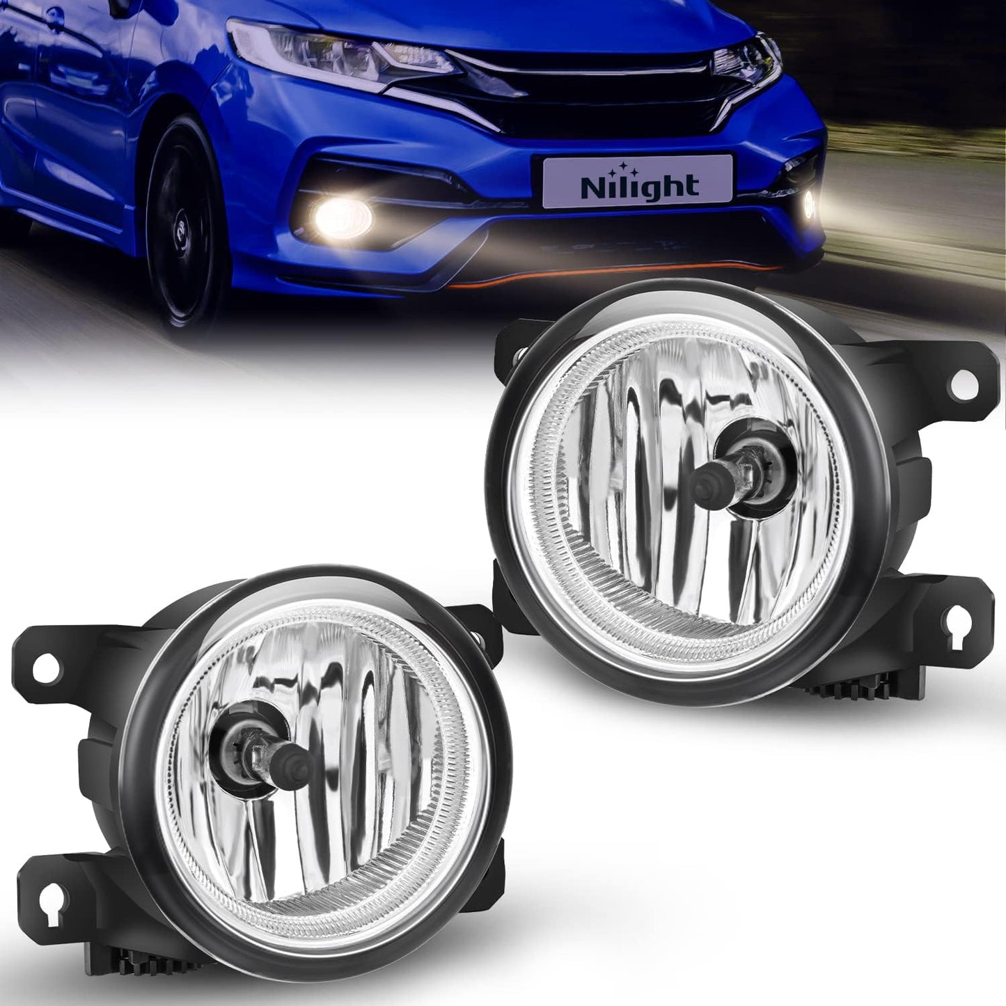 Fog Lights Assembly Compatible with 2013 2014 2015 2016 2017 2018 2019 2020 Honda City CRV CRZ Civic Crosstour Ram Promaster Jeep Cherokee Compass Acura TSX ILX RDX Chrysler