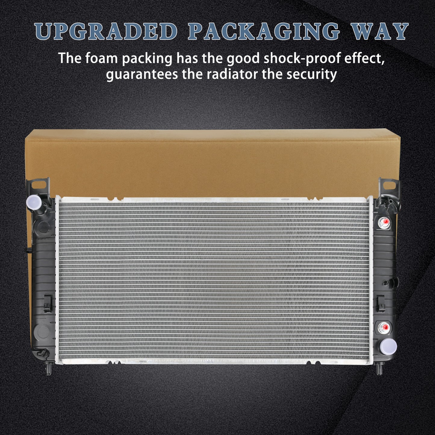 34'' Radiator compatible with Chevy Silverado 1500 GMC Yukon Cadillac Escalade 4.8 5.3L 6.0L 2423