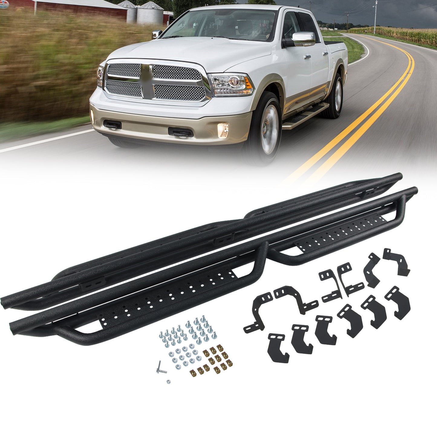 Running Board compatible with 09-18 Ram 1500 Crew Cab 10-22 Ram 2500/3500 19-23 1500 Classic