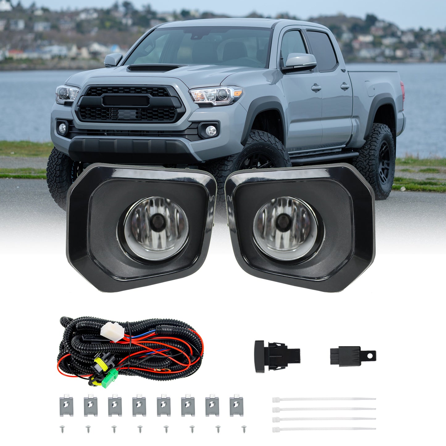 Fog Light compatible with 2016-2022 Toyota Tacoma W/ Bulbs,w/ Switch&Wiring