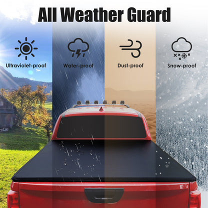 6.4ft Bed Tonneau Cover compatible with 2002-18 Dodge Ram 1500 03-24 2500 3500 Soft Roll-up