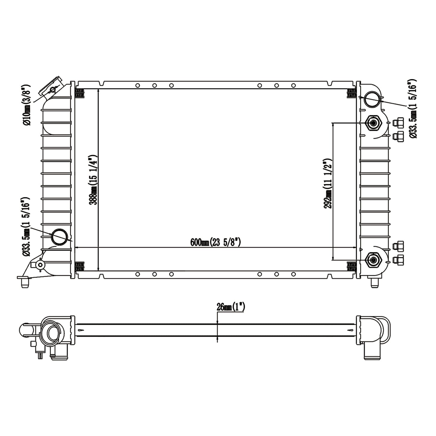 Radiator Fit compatible with S10 94-03 Sonoma 94-03 Isuzu Hombre 2.2 L4