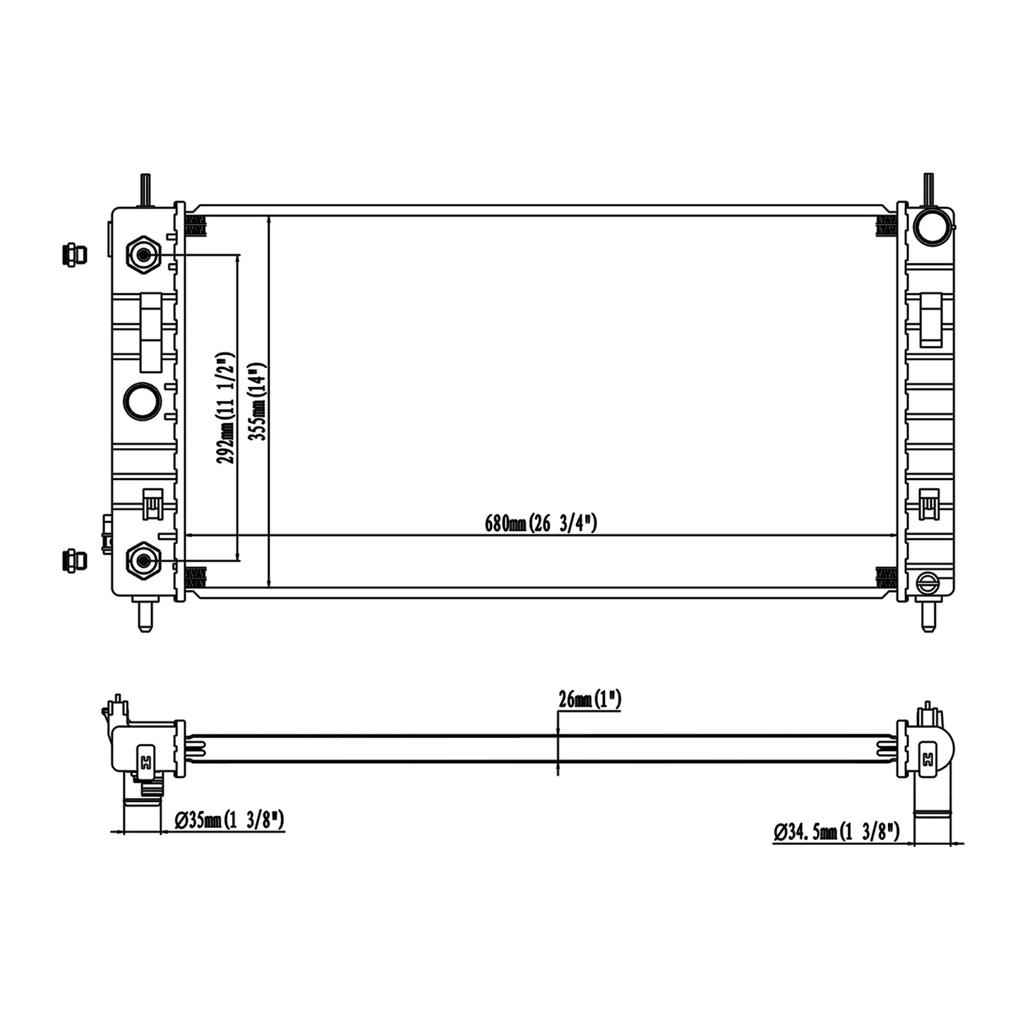 Radiator compatible with Chevy Malibu G6 Saturn Aura 2.4 L4 3.5 3.6 V6