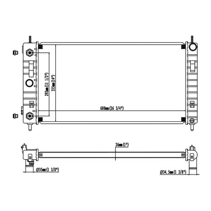 Radiator compatible with Chevy Malibu G6 Saturn Aura 2.4 L4 3.5 3.6 V6