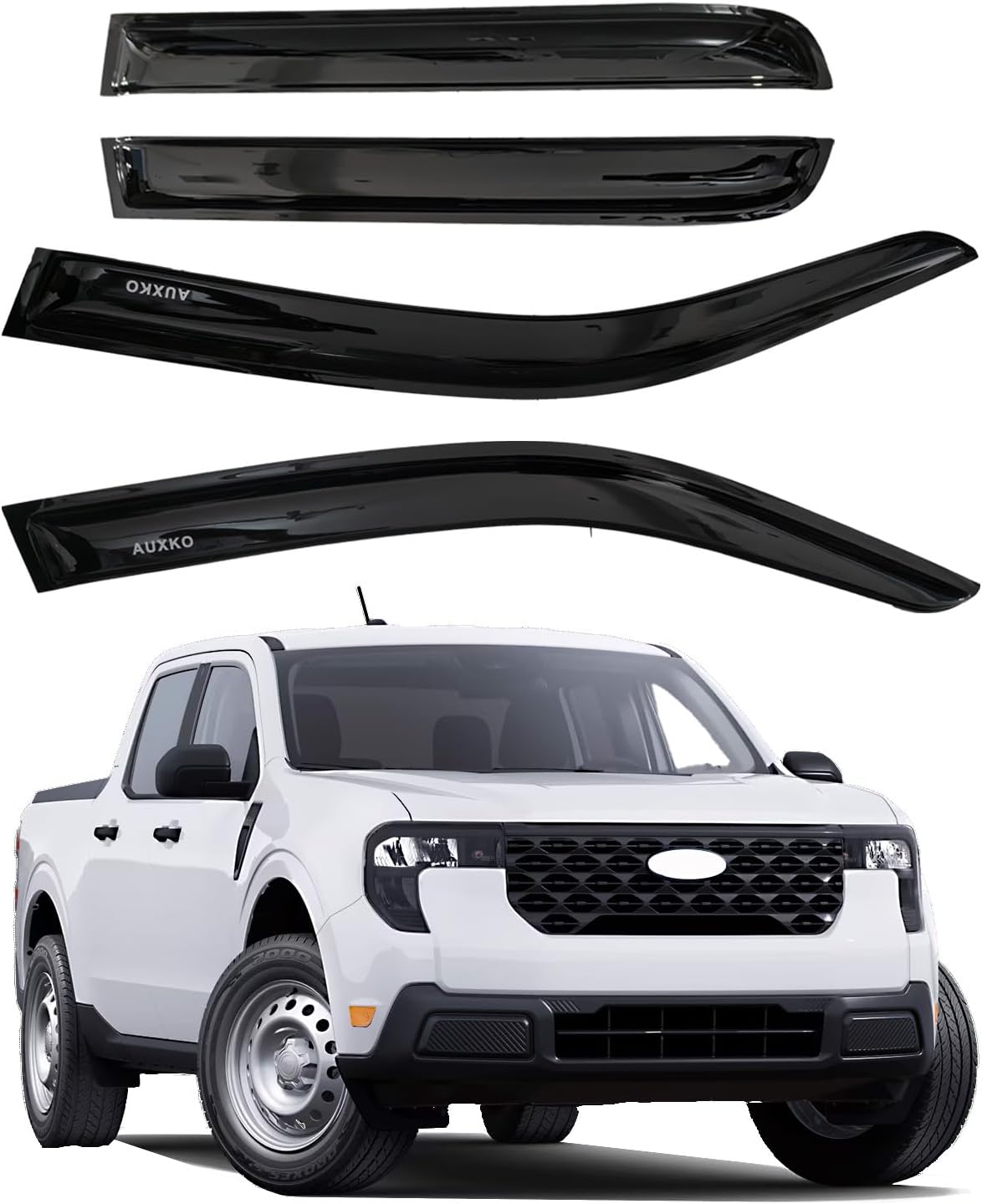 4pcs Rain Guards for 2024-2026 Toyota Tacoma Double Cab, Easy-to-Install Rain Guards for Car Window - Out-Channel Vent Visors Accessories for Truck, Side Window Wind Deflectors & Visors