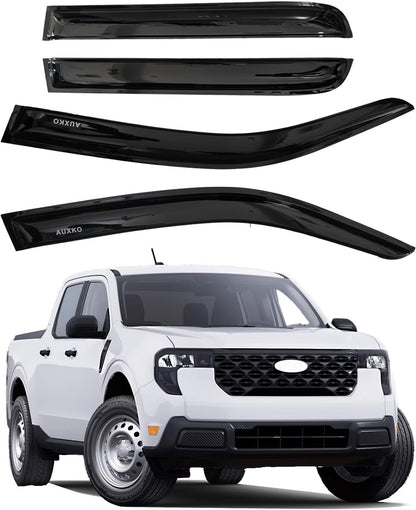 4pcs Rain Guards for 2024-2026 Toyota Tacoma Double Cab, Easy-to-Install Rain Guards for Car Window - Out-Channel Vent Visors Accessories for Truck, Side Window Wind Deflectors & Visors