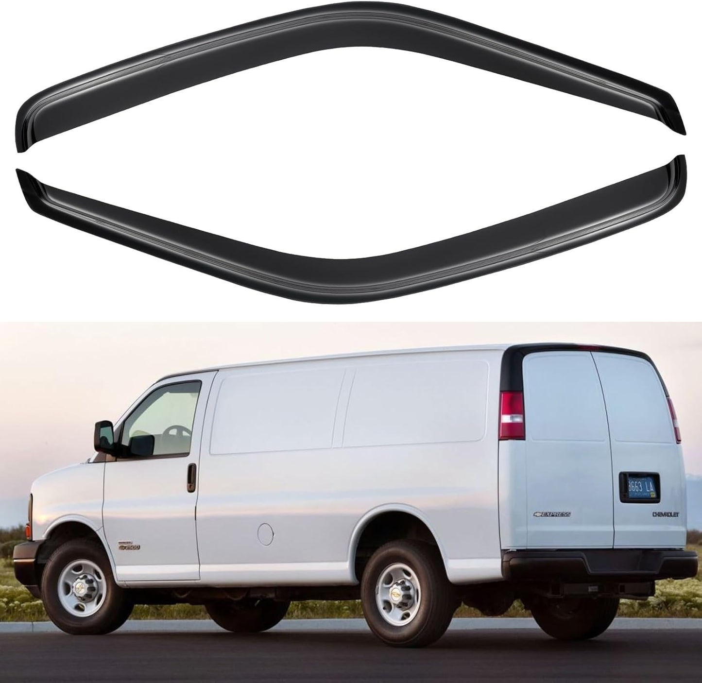 Window Visors Rain Guards for Chevy Tahoe/GMC Yukon 2000-2006, Out-Channel Window Vent Wind Deflectors Visors Shades for 2002-2006 Cadillac Escalade