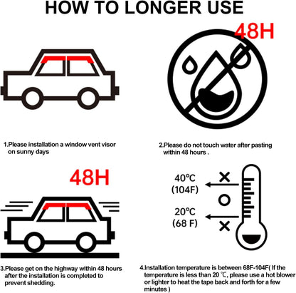 4pcs Window Visor Fit compatible with 2016-2021 Honda Civic Window Vent Deflector Visors