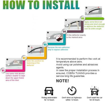 4pcs Window Visor Compatible with Honda Civic Sedan 2022 2023 2024(LX EX SI HPT Sport Touring) Rain Guard Sun Shield Shade and Window Deflectors