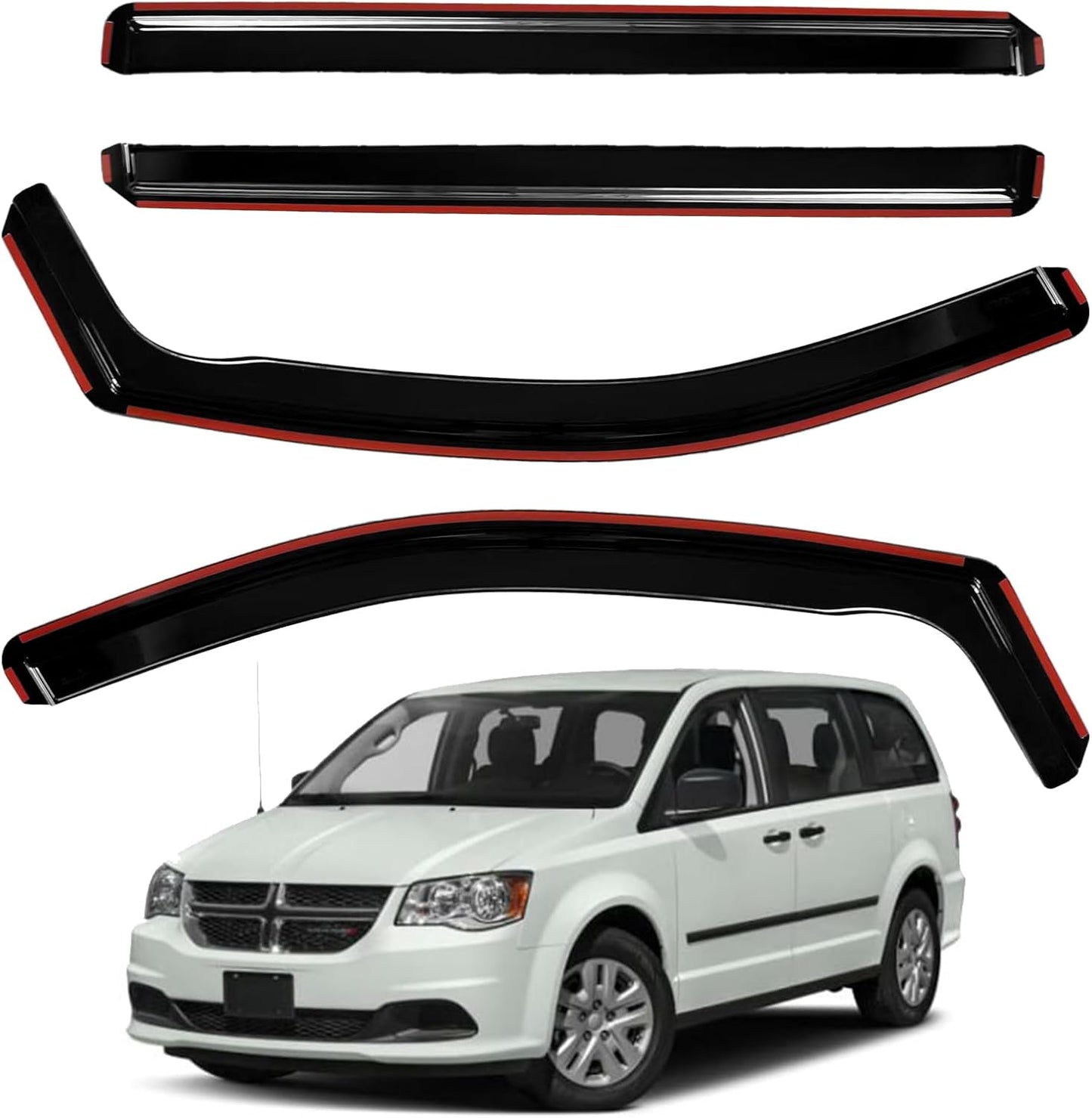 4pcs Rain Guards for 2024-2026 Toyota Tacoma Double Cab, Easy-to-Install Rain Guards for Car Window - Out-Channel Vent Visors Accessories for Truck, Side Window Wind Deflectors & Visors