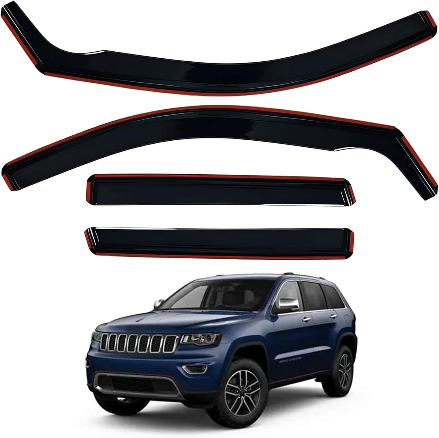 4pcs Rain Guards for 2024-2026 Toyota Tacoma Double Cab, Easy-to-Install Rain Guards for Car Window - Out-Channel Vent Visors Accessories for Truck, Side Window Wind Deflectors & Visors