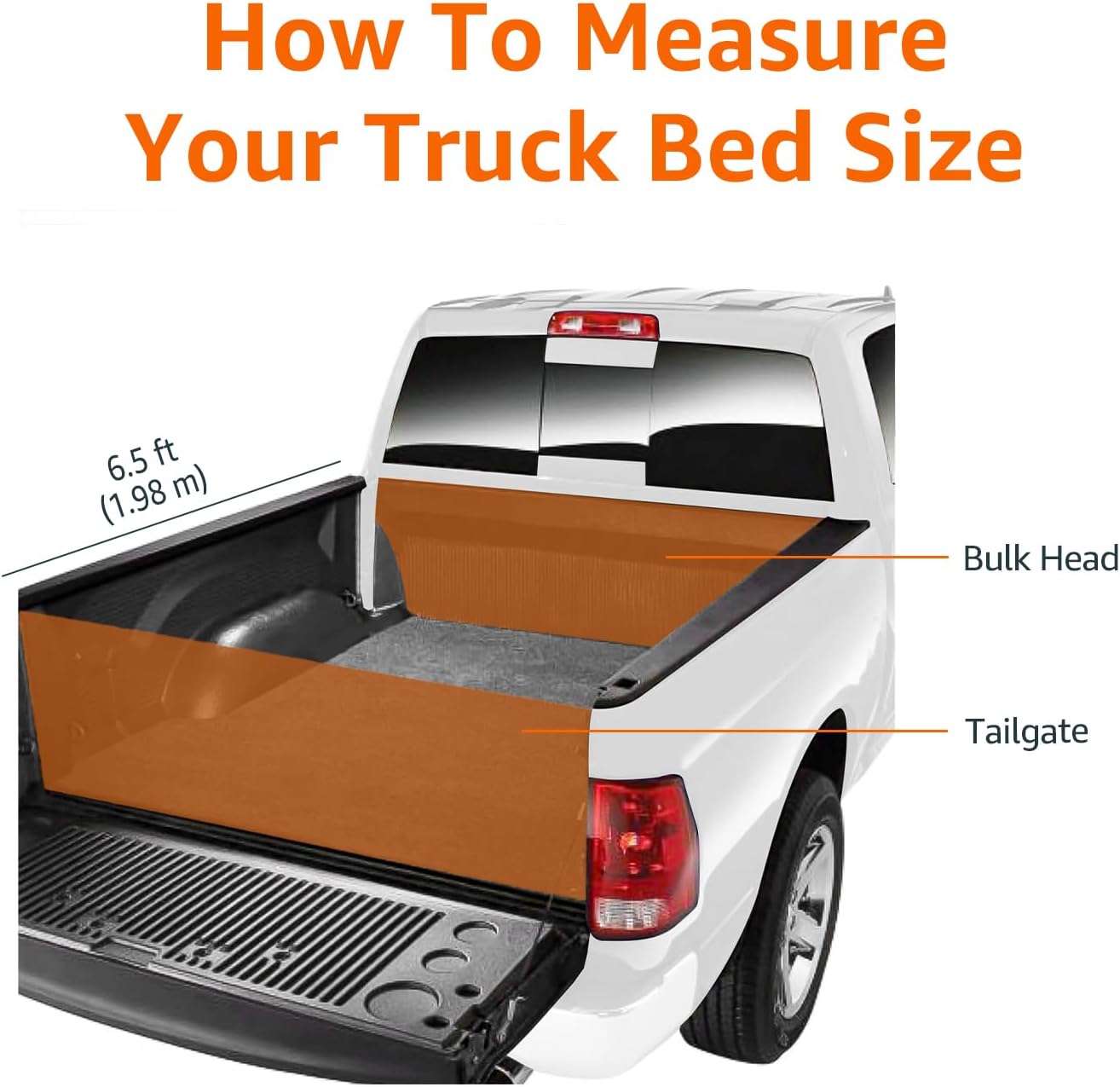Roll-Up 6.5 feet Truck Bed Tonneau Cover compatible with 2014-2019 Chevy Silverado, GMC Sierra 1500, 2015-2018 Silverado Sierra 2500 3500 HD, Fleetside