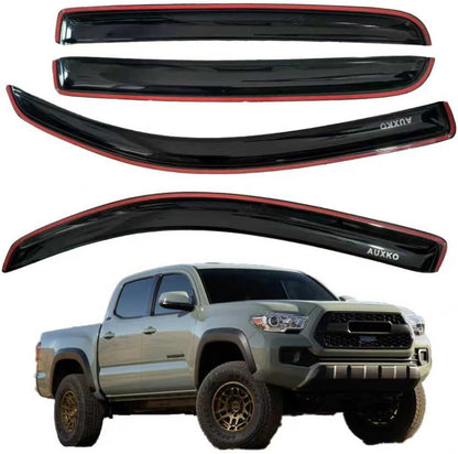 4pcs Rain Guards for 2024-2026 Toyota Tacoma Double Cab, Easy-to-Install Rain Guards for Car Window - Out-Channel Vent Visors Accessories for Truck, Side Window Wind Deflectors & Visors