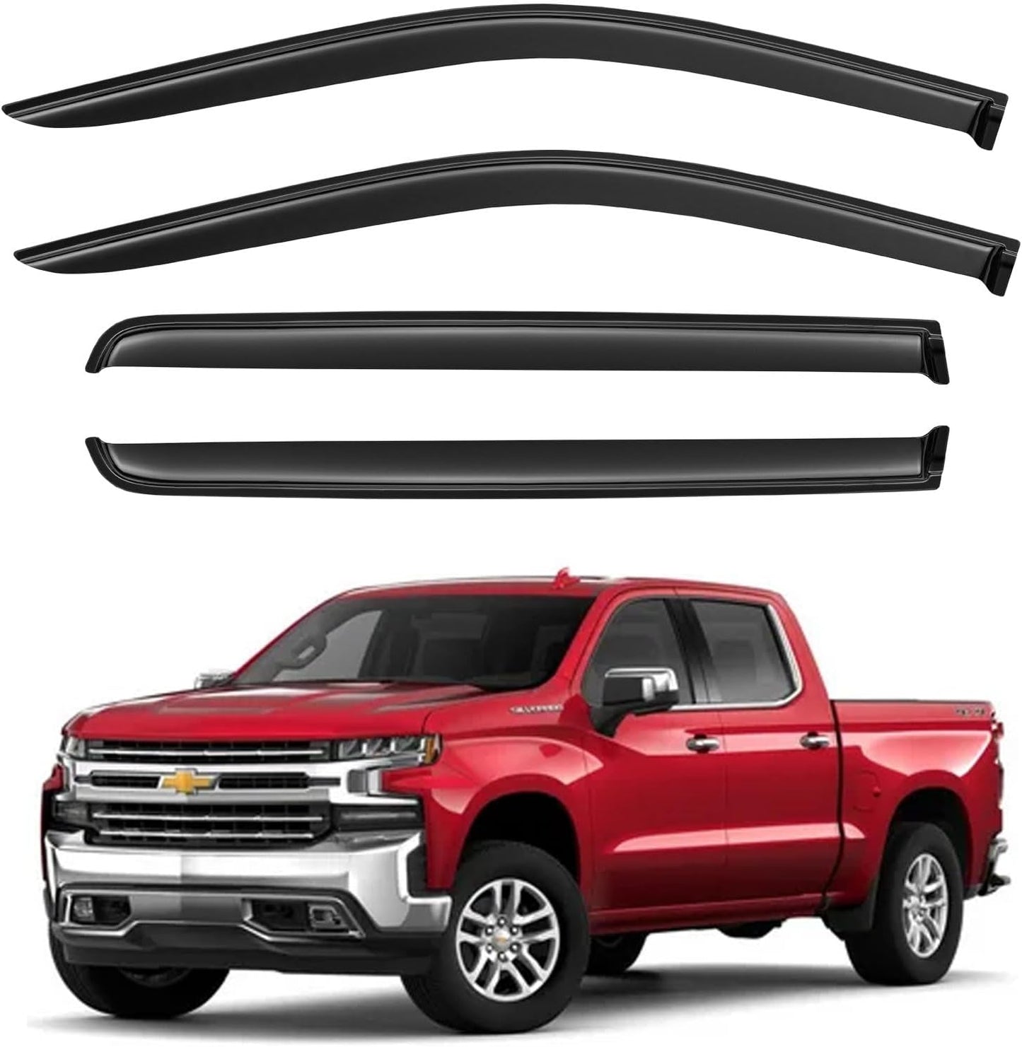 Window Visors Rain Guards for Chevy Tahoe/GMC Yukon 2000-2006, Out-Channel Window Vent Wind Deflectors Visors Shades for 2002-2006 Cadillac Escalade