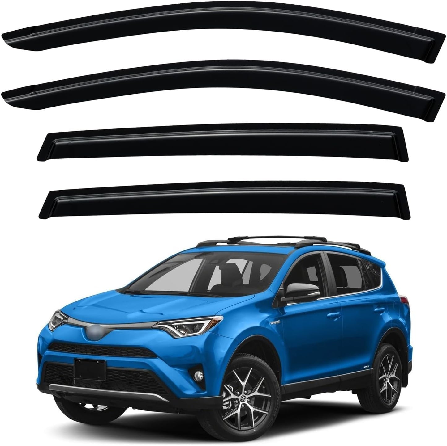 Window Visors Rain Guards for Chevy Tahoe/GMC Yukon 2000-2006, Out-Channel Window Vent Wind Deflectors Visors Shades for 2002-2006 Cadillac Escalade