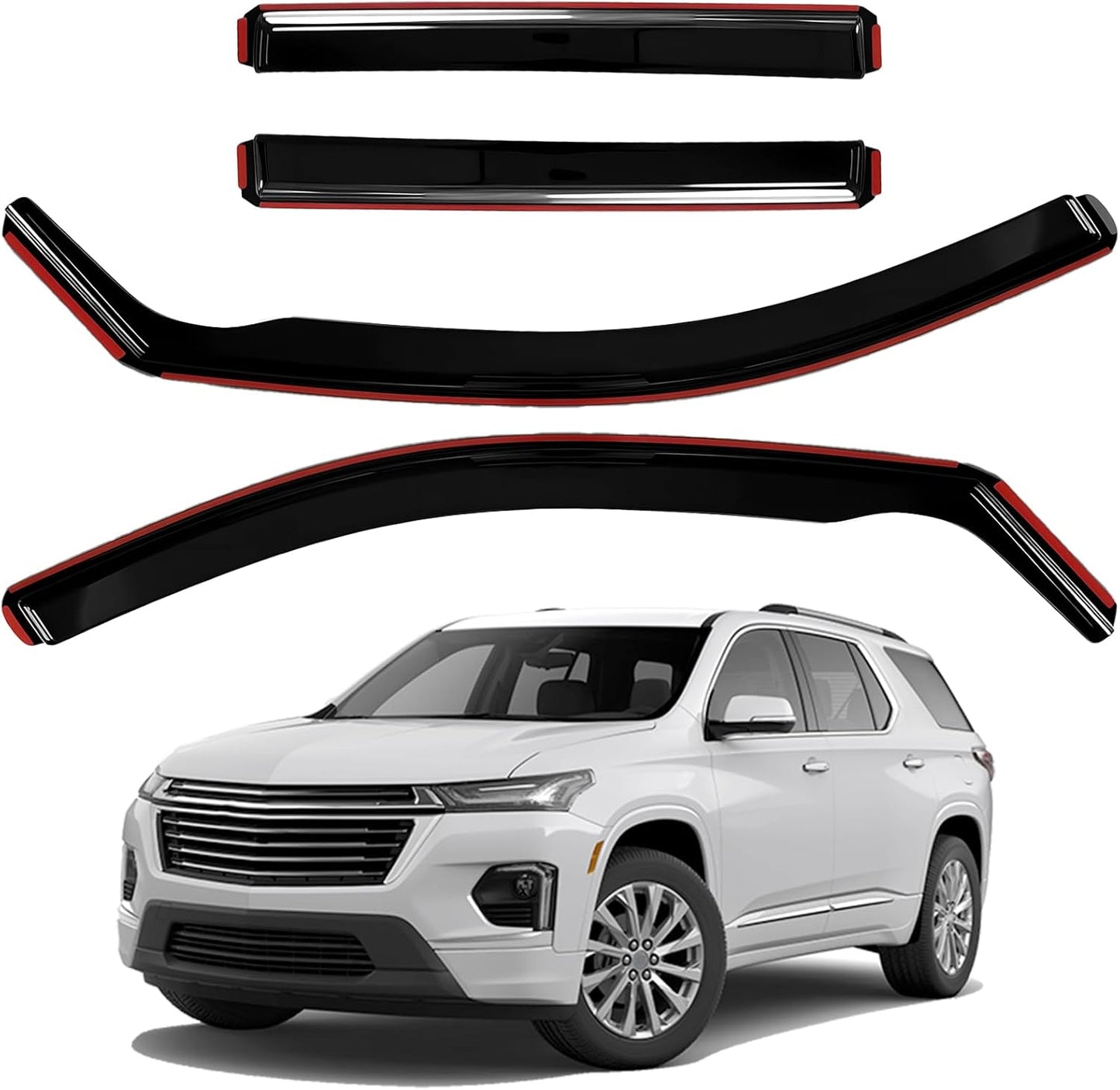 4pcs Rain Guards for 2024-2026 Toyota Tacoma Double Cab, Easy-to-Install Rain Guards for Car Window - Out-Channel Vent Visors Accessories for Truck, Side Window Wind Deflectors & Visors