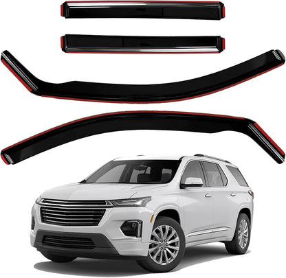 4pcs Rain Guards for 2024-2026 Toyota Tacoma Double Cab, Easy-to-Install Rain Guards for Car Window - Out-Channel Vent Visors Accessories for Truck, Side Window Wind Deflectors & Visors