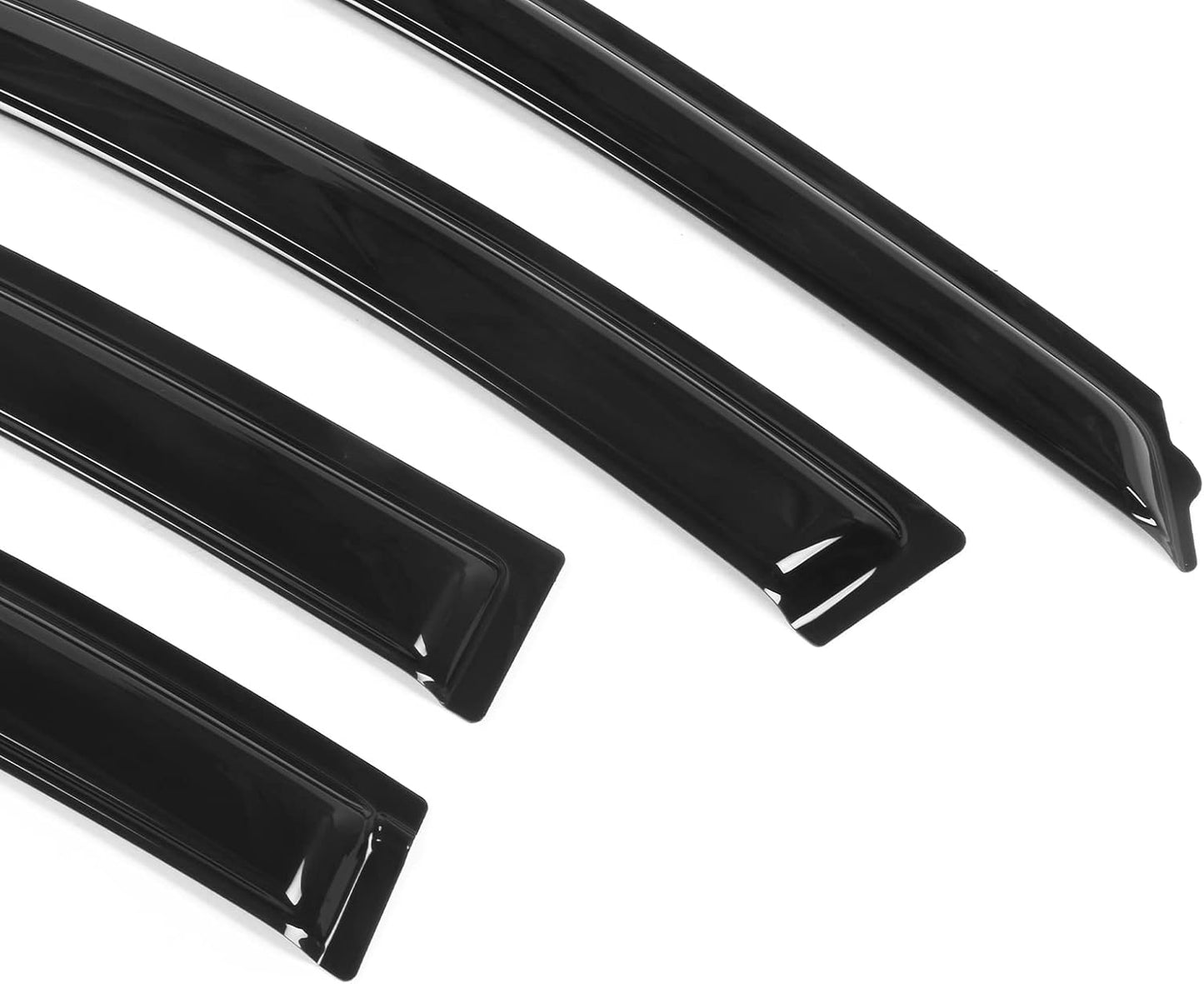 Window Visor Compatible with 2010-2015 Chevrolet Cruze 2016 Chevrolet Cruze Limited, Slim Style Acrylic Black Sun Rain Wind Guards Cover 4Pcs Set