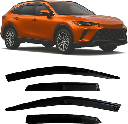 2019-2026 Tape-on Rain Guards for Toyota Corolla Hatchback Side Window Deflector Visors SE Nightshade XSE Durable Tinted Vent Shade 2020 2021 2022 2023 2024 2025