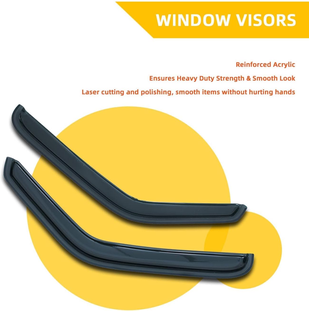 2 pcs in Channel Window Visors Compatible with 1993-2011 Ford Ranger 1994-2010 Mazda B2300/B2500/B3000/B4000 Regular & Extended Cab Front Doors Window Sun/Rain Guard 2-Door Dark Smoke