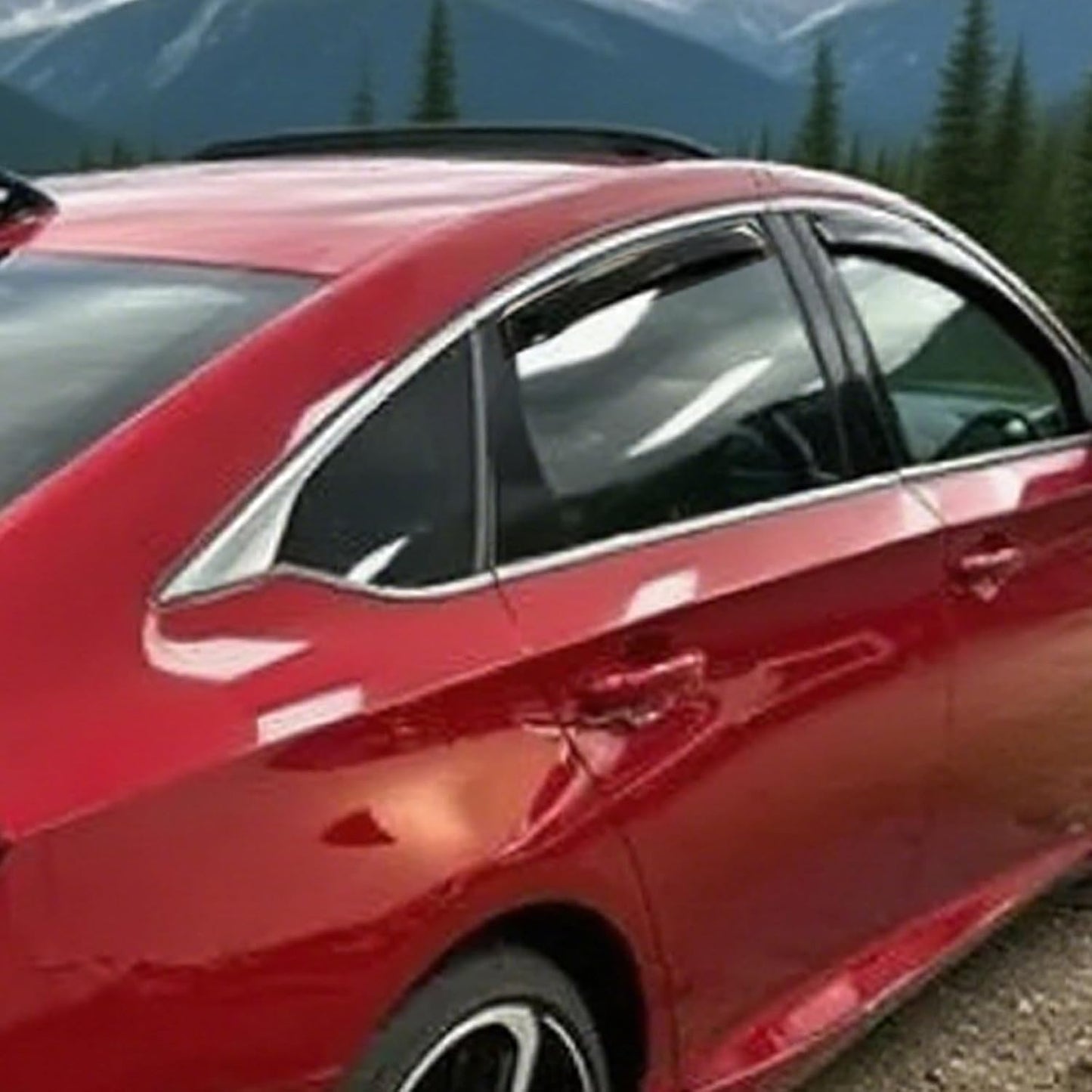 94515 Side Window Visor Rain Guards for 07-14 Chevy Silverado 1500 & GMC Sierra 1500 2500HD 3500HD Crew Cab/Avalanche/Suburban/Yukon XL Wind Deflectors Windnow Shade Vent Sun Visors 4PCS