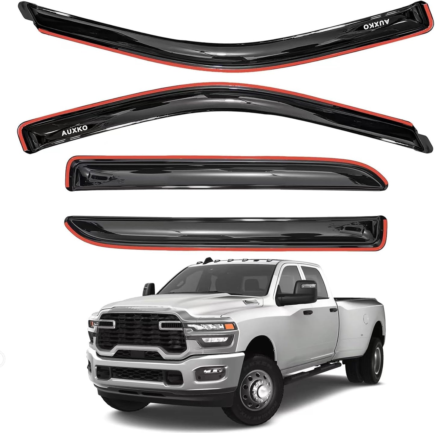 4pcs Rain Guards for 2024-2026 Toyota Tacoma Double Cab, Easy-to-Install Rain Guards for Car Window - Out-Channel Vent Visors Accessories for Truck, Side Window Wind Deflectors & Visors
