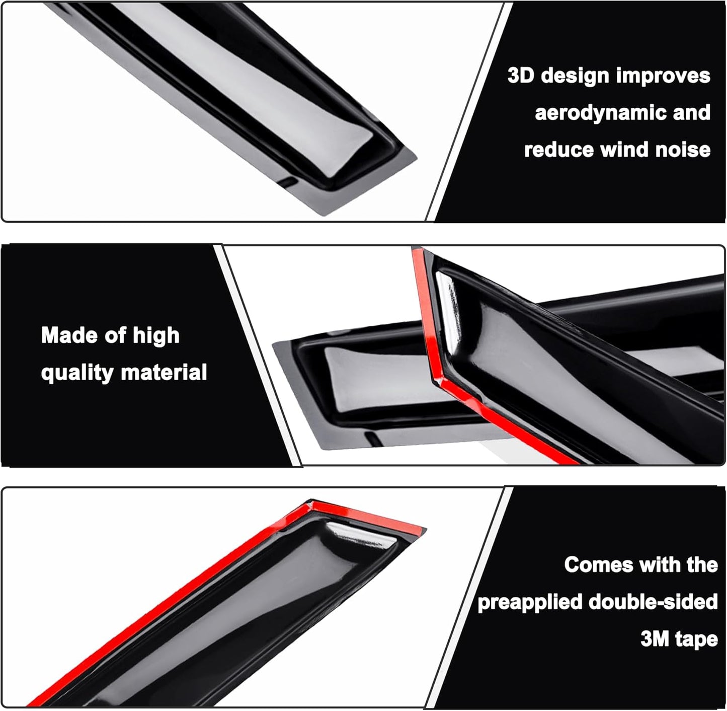 4pcs Rain Guards for 2024-2026 Toyota Tacoma Double Cab, Easy-to-Install Rain Guards for Car Window - Out-Channel Vent Visors Accessories for Truck, Side Window Wind Deflectors & Visors