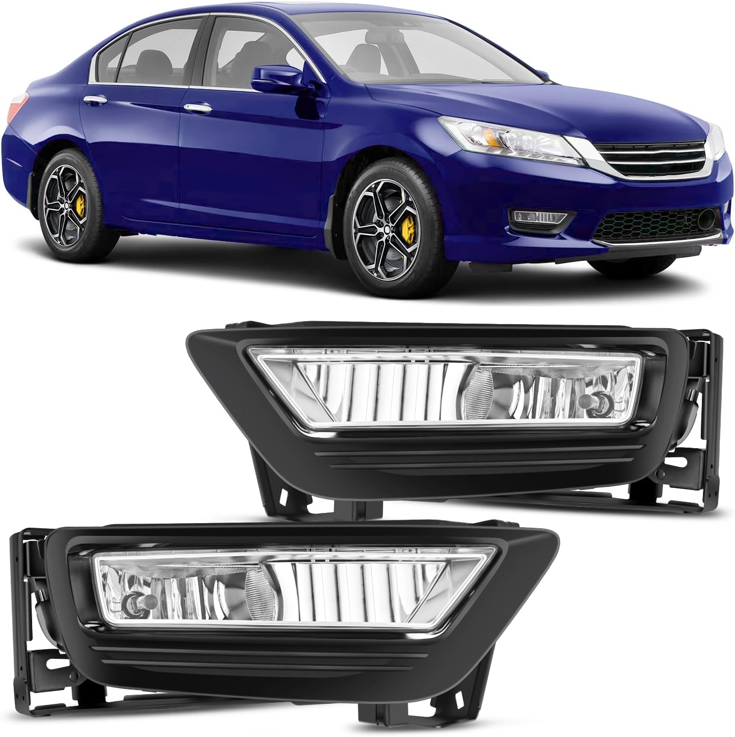 Fog Lights Assembly Compatible with 2013 2014 2015 2016 2017 2018 2019 2020 Honda City CRV CRZ Civic Crosstour Ram Promaster Jeep Cherokee Compass Acura TSX ILX RDX Chrysler