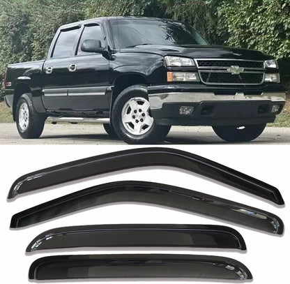 Tape On Side Window Deflectors Vent Window Visor for 2015-2018 Chevy Silverado & GMC Sierra 1500 2500HD 3500HD Double/Extended Cab Rain Guards Sun Shade 4PC-Set Truck Accessories