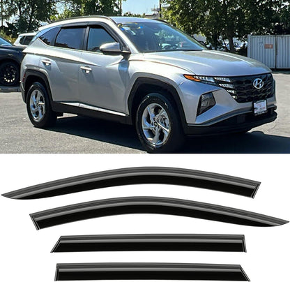 Tape On Side Window Deflectors Vent Window Visor for 2015-2018 Chevy Silverado & GMC Sierra 1500 2500HD 3500HD Double/Extended Cab Rain Guards Sun Shade 4PC-Set Truck Accessories