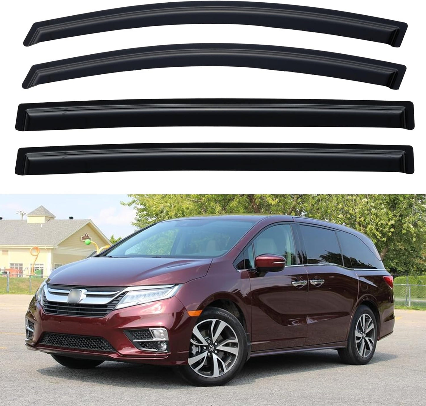 Window Visors Rain Guards for Chevy Tahoe/GMC Yukon 2000-2006, Out-Channel Window Vent Wind Deflectors Visors Shades for 2002-2006 Cadillac Escalade