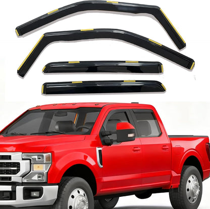 94515 Side Window Visor Rain Guards for 07-14 Chevy Silverado 1500 & GMC Sierra 1500 2500HD 3500HD Crew Cab/Avalanche/Suburban/Yukon XL Wind Deflectors Windnow Shade Vent Sun Visors 4PCS