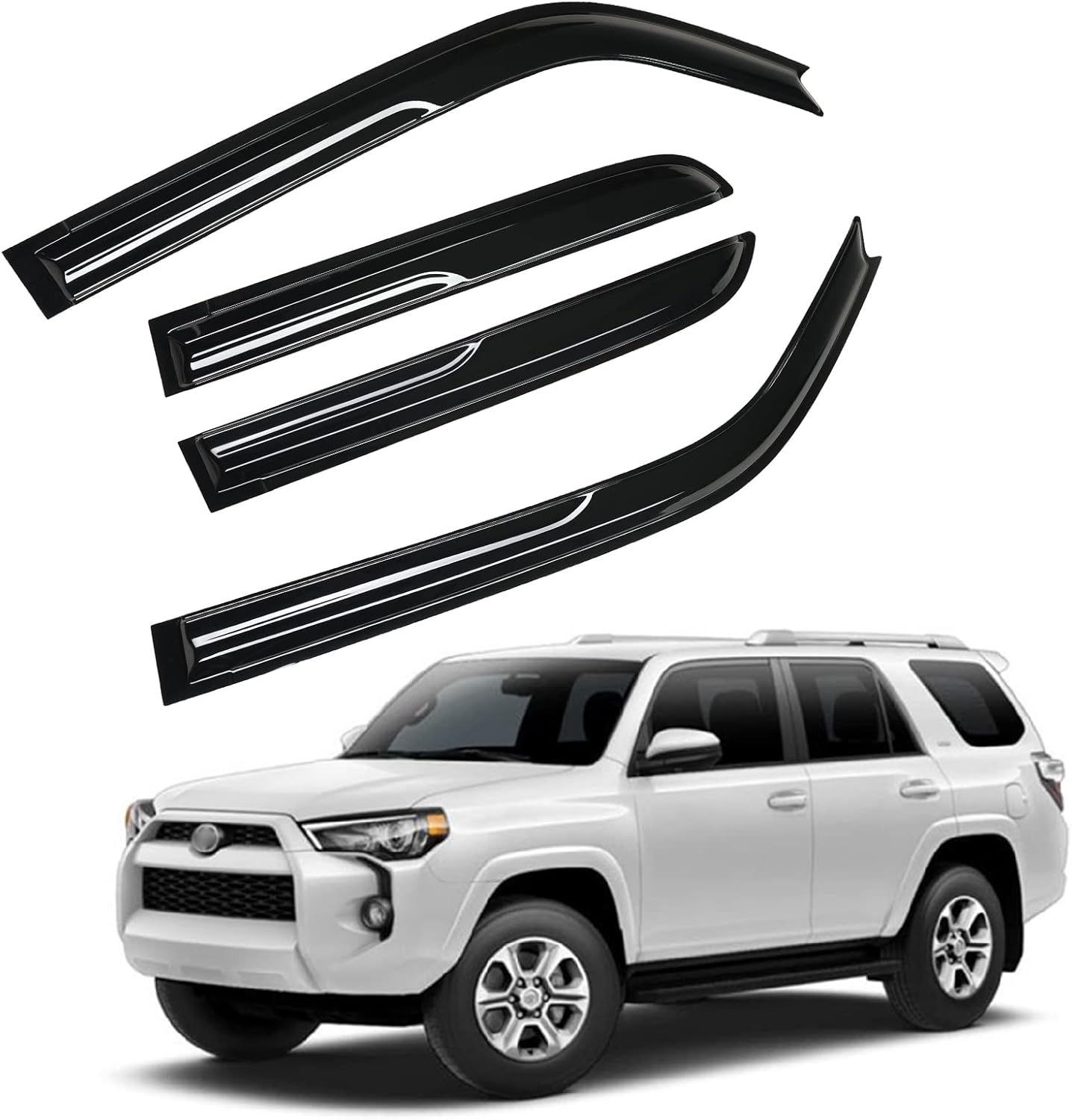 4pcs Window Visor Fit compatible with 2016-2021 Honda Civic Window Vent Deflector Visors