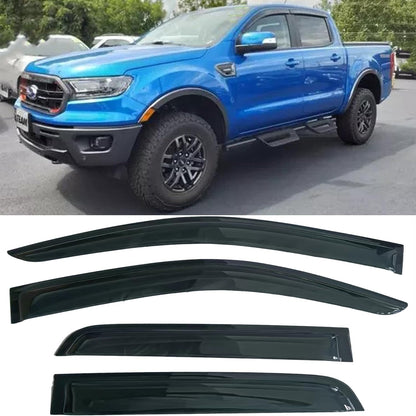 Tape On Side Window Deflectors Vent Window Visor for 2015-2018 Chevy Silverado & GMC Sierra 1500 2500HD 3500HD Double/Extended Cab Rain Guards Sun Shade 4PC-Set Truck Accessories