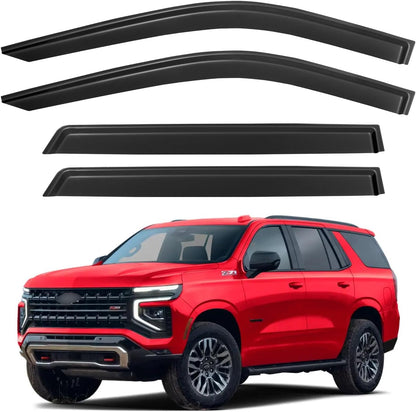 Window Visors Rain Guards for Chevy Tahoe/GMC Yukon 2000-2006, Out-Channel Window Vent Wind Deflectors Visors Shades for 2002-2006 Cadillac Escalade