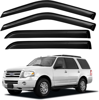 Window Visors Rain Guards for Chevy Tahoe/GMC Yukon 2000-2006, Out-Channel Window Vent Wind Deflectors Visors Shades for 2002-2006 Cadillac Escalade