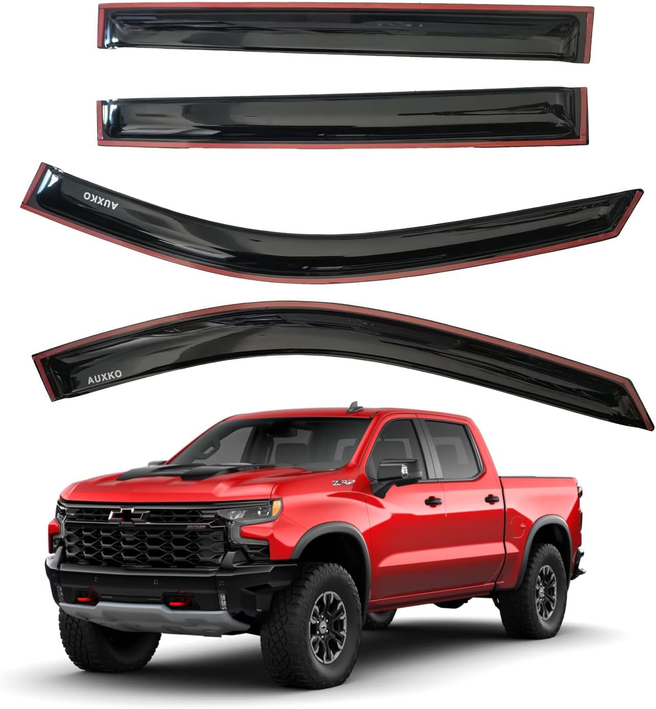 4pcs Rain Guards for 2024-2026 Toyota Tacoma Double Cab, Easy-to-Install Rain Guards for Car Window - Out-Channel Vent Visors Accessories for Truck, Side Window Wind Deflectors & Visors