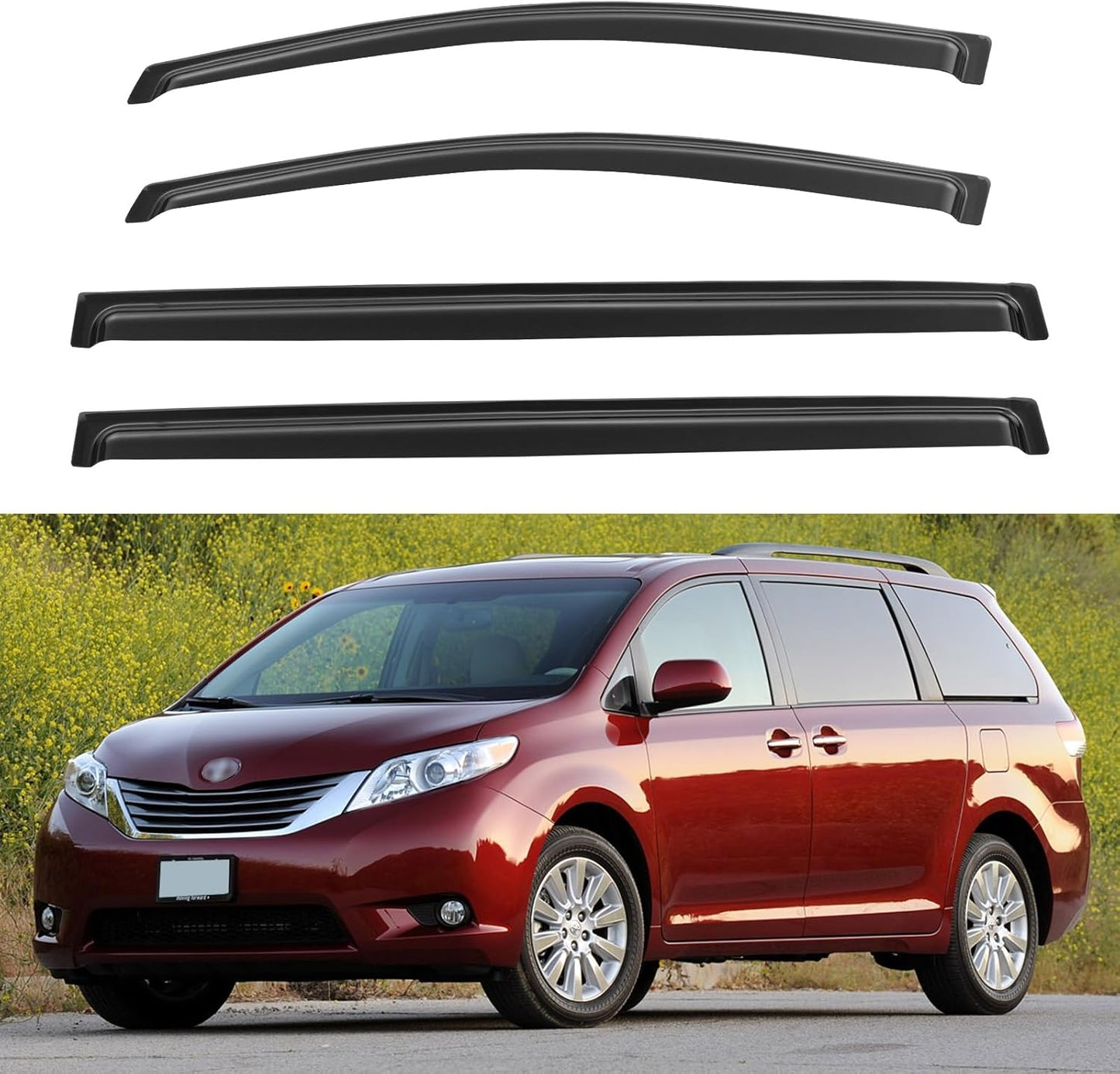 Window Visors Rain Guards for Chevy Tahoe/GMC Yukon 2000-2006, Out-Channel Window Vent Wind Deflectors Visors Shades for 2002-2006 Cadillac Escalade