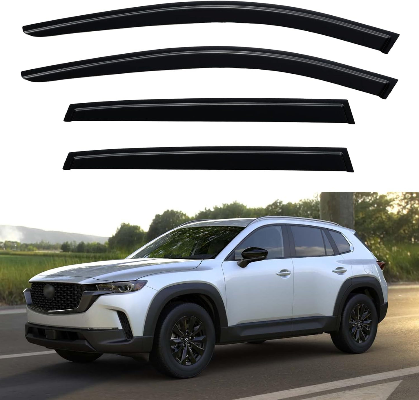 Window Visors Rain Guards for Chevy Tahoe/GMC Yukon 2000-2006, Out-Channel Window Vent Wind Deflectors Visors Shades for 2002-2006 Cadillac Escalade