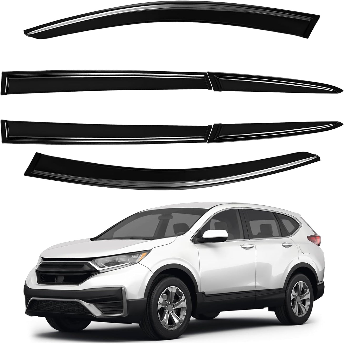 4pcs Rain Guards for 2024-2026 Toyota Tacoma Double Cab, Easy-to-Install Rain Guards for Car Window - Out-Channel Vent Visors Accessories for Truck, Side Window Wind Deflectors & Visors