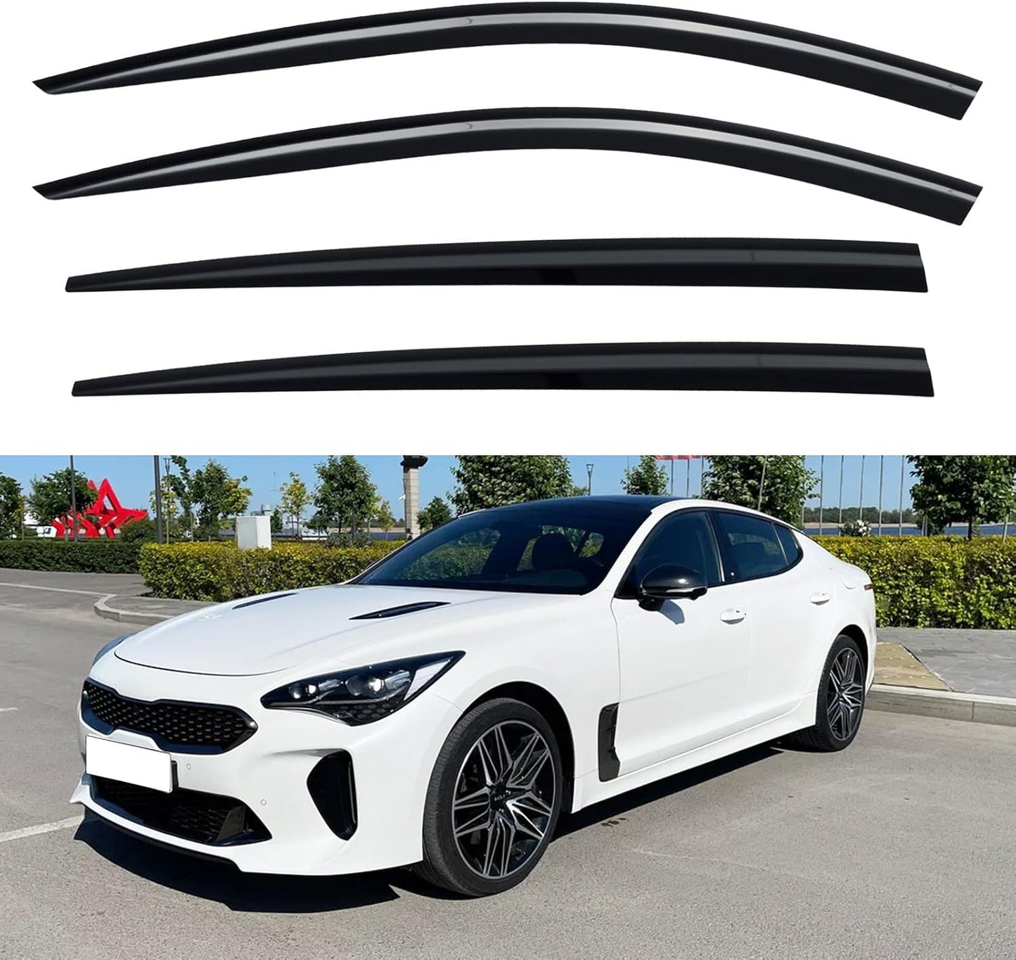 Window Visors Rain Guards for Chevy Tahoe/GMC Yukon 2000-2006, Out-Channel Window Vent Wind Deflectors Visors Shades for 2002-2006 Cadillac Escalade