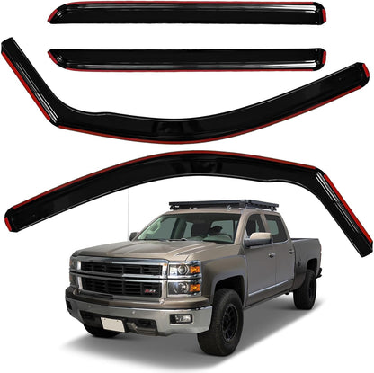 4pcs Rain Guards for 2024-2026 Toyota Tacoma Double Cab, Easy-to-Install Rain Guards for Car Window - Out-Channel Vent Visors Accessories for Truck, Side Window Wind Deflectors & Visors