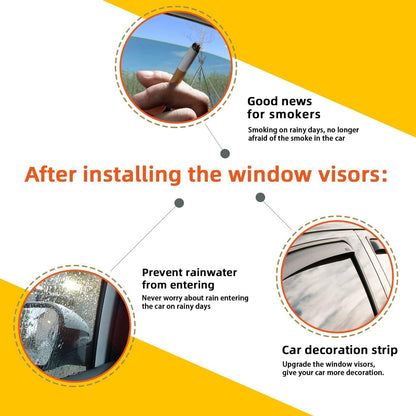 2 pcs in Channel Window Visors Compatible with 1993-2011 Ford Ranger 1994-2010 Mazda B2300/B2500/B3000/B4000 Regular & Extended Cab Front Doors Window Sun/Rain Guard 2-Door Dark Smoke