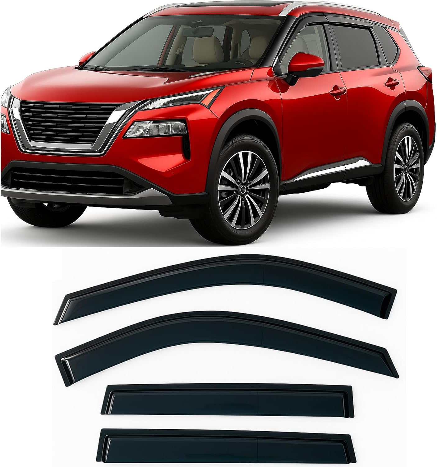 2019-2026 Tape-on Rain Guards for Toyota Corolla Hatchback Side Window Deflector Visors SE Nightshade XSE Durable Tinted Vent Shade 2020 2021 2022 2023 2024 2025