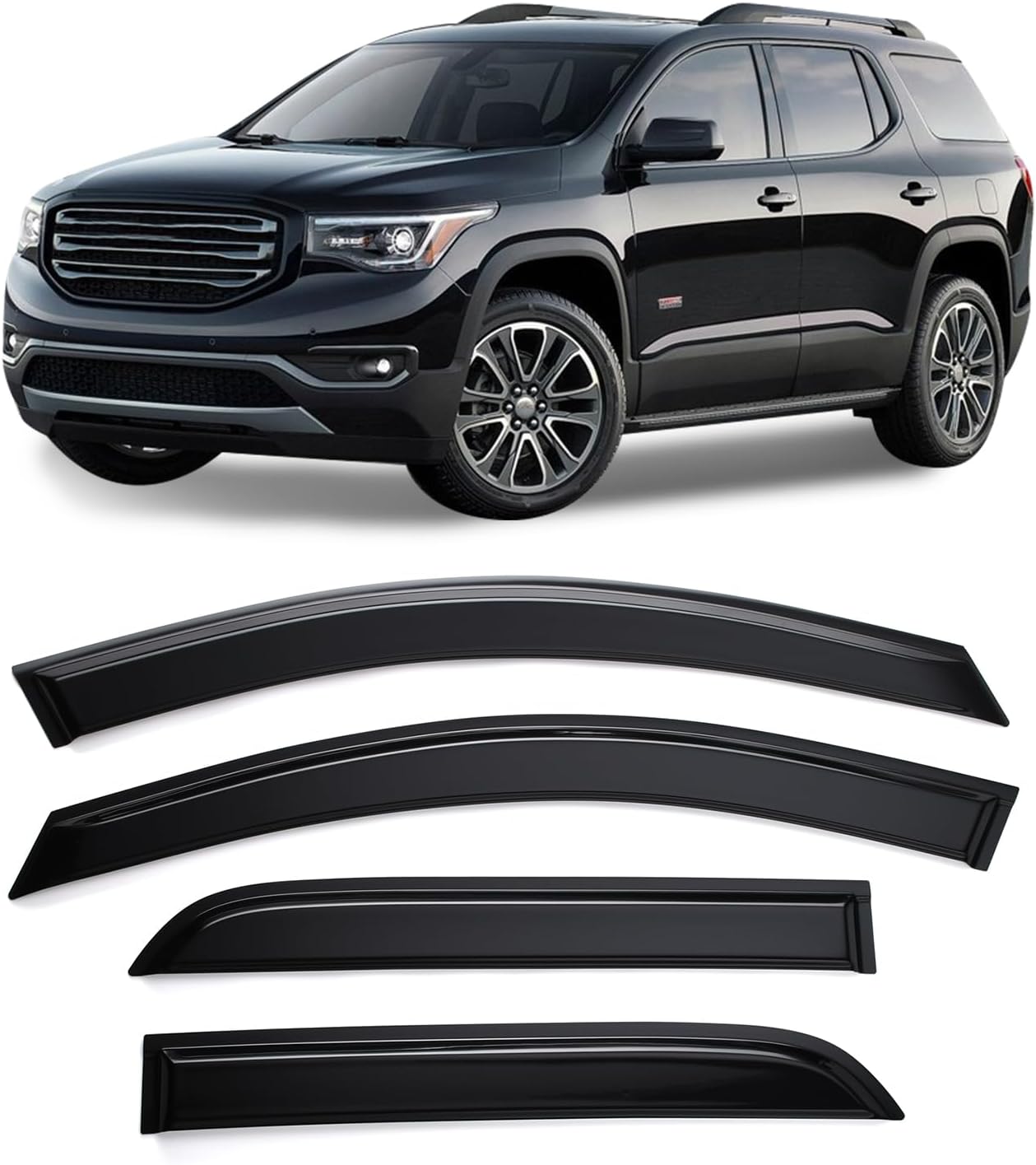 4pcs Window Visor Fit compatible with 2016-2021 Honda Civic Window Vent Deflector Visors