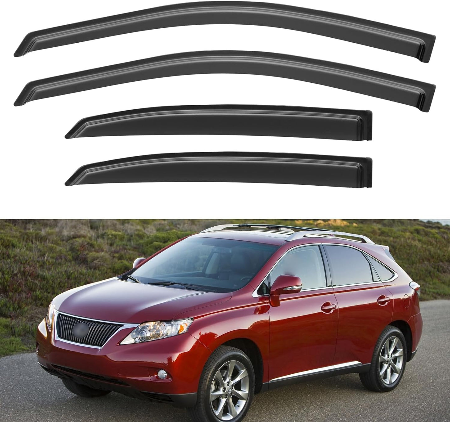 Window Visors Rain Guards for Chevy Tahoe/GMC Yukon 2000-2006, Out-Channel Window Vent Wind Deflectors Visors Shades for 2002-2006 Cadillac Escalade