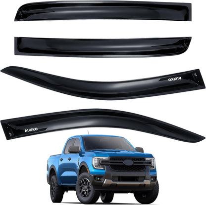 4pcs Rain Guards for 2024-2026 Toyota Tacoma Double Cab, Easy-to-Install Rain Guards for Car Window - Out-Channel Vent Visors Accessories for Truck, Side Window Wind Deflectors & Visors